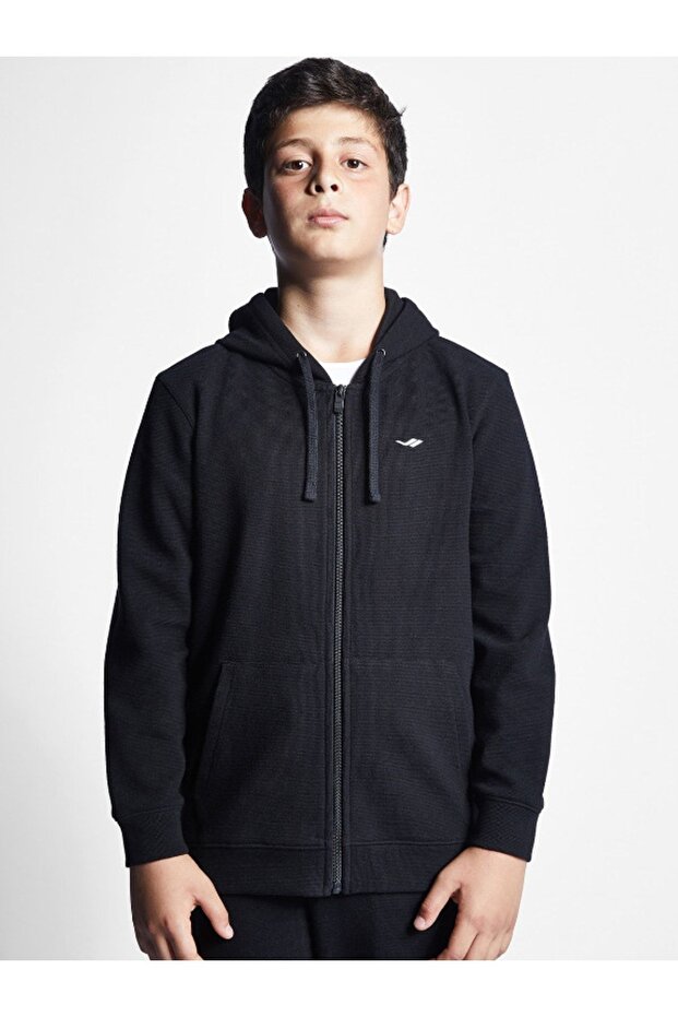 Black Kids Zippered Hooded Tracksuit Set 3233/3234