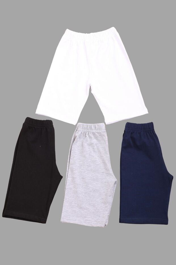 Set of 4 Girls' Basic Cotton and Lycra Short Summer Tights