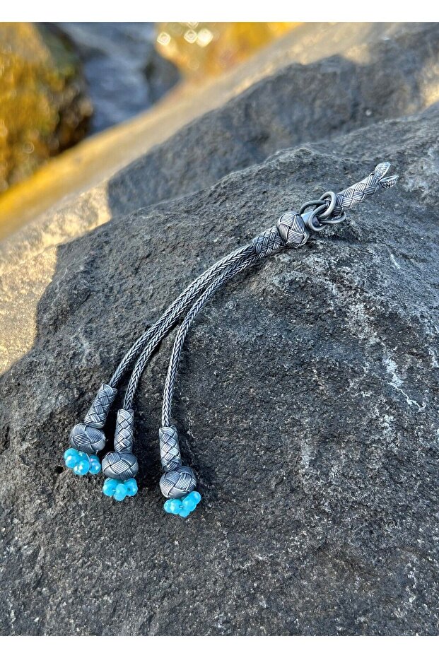 Bud Model Silver Kazaziye Triple Prayer Beads with Tassel