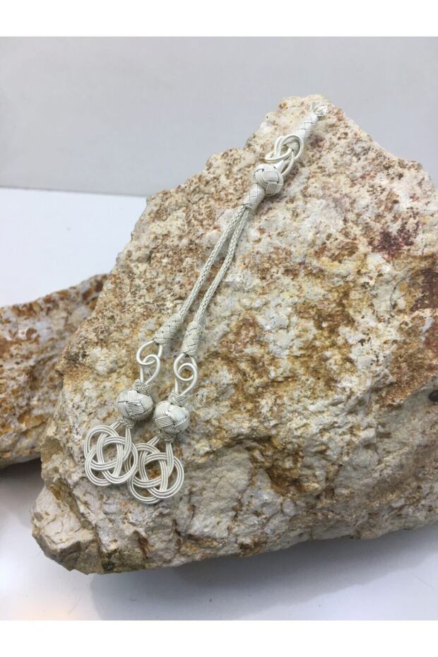 Şems Knot Double Silver Tassel - 1