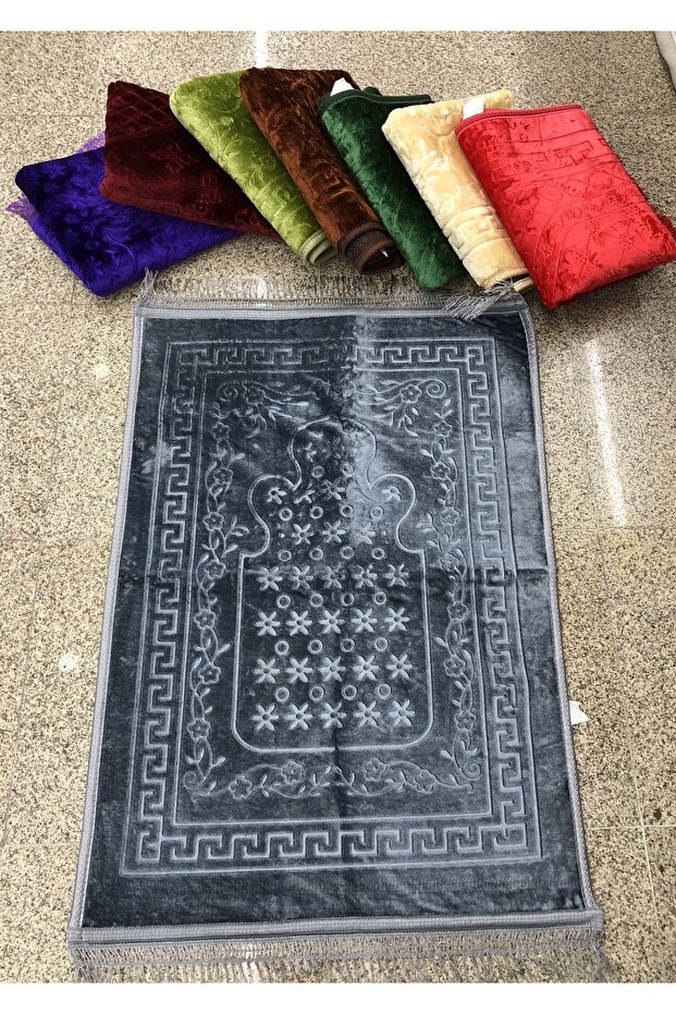 80X120 Cotton, Thick, Soft and Comfortable Plush Prayer Rug with Non-Slip Base, Prayer Carpet