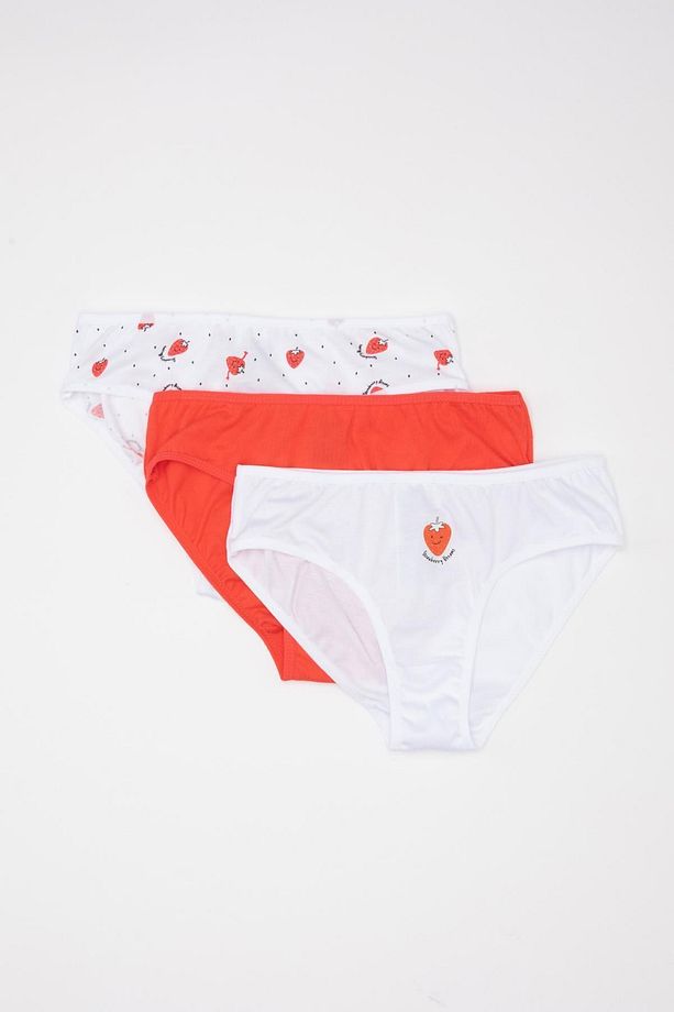 Kız Çocuk Desenli 3'lü Slip Külot C7958a824sm - 1