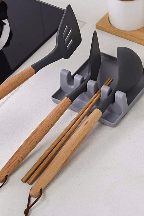 Pratik Çoklu Kepçe Kaşık ve Kapak Tutma Aparatı - 3
