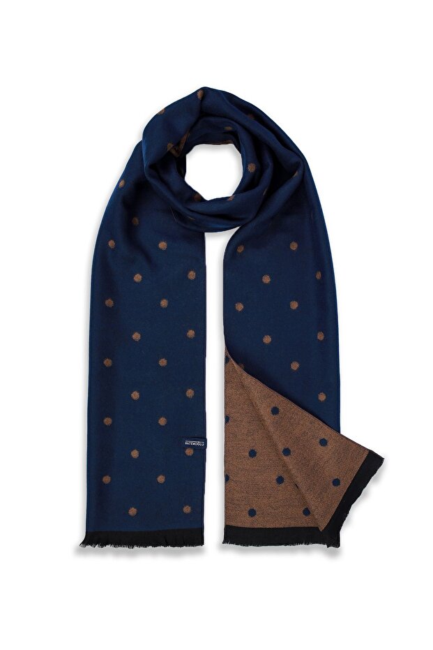 indigo Desenli Atkı - 2