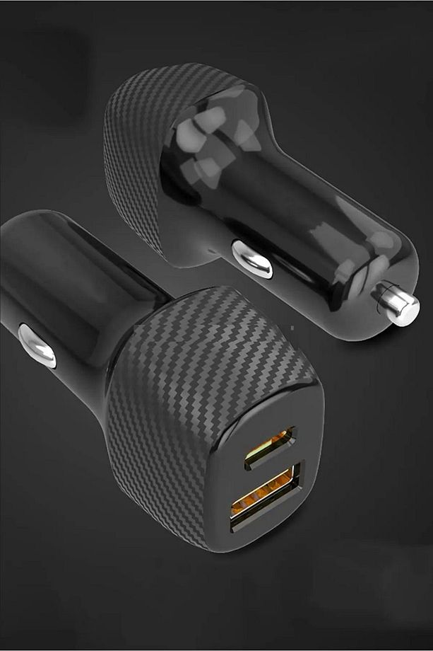 3.0 Qualcomm 2 Usb Hızlı Araç Şarjı 38 watt Hızlı şarj usb usb-c girişli Çakmaklık Oto Şarj Başlığı - 7