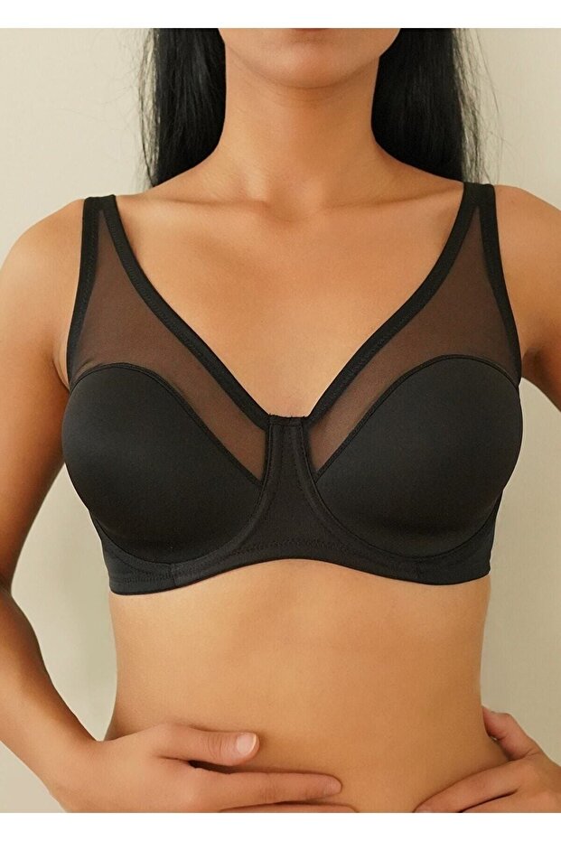 Le Jardin 9200 B Cup Women's Tulle Detailed Supportless Gathering Bra
