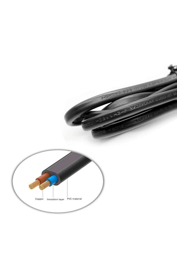 3 Metre Teyp Işıldak Fişi C7 Power Güç Kablosu 3m 2x0.75 Enerji Kablosu 2 Pinli Power Cord - 5