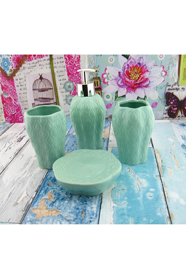 4 Parça Banyo Seti - Mint - 1