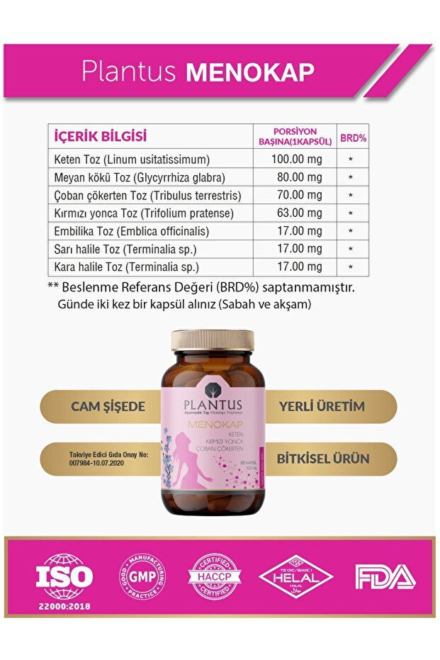 Menokap Bitkisel 60 Kapsül |Kadın Geçiş Dönemi Desteği | - 3