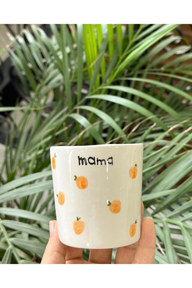 Handmade Ceramic Coffee Cup with Mama Writing