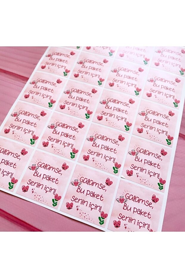 Sticker 4 Cm Square "smile" 35 Pieces Opaque Sticker, Adhesive Sticker, Small Business Sticker