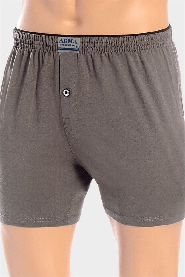 Smoked Men's Buttoned Boxer Towel Waist 100% Cotton Combed Cotton