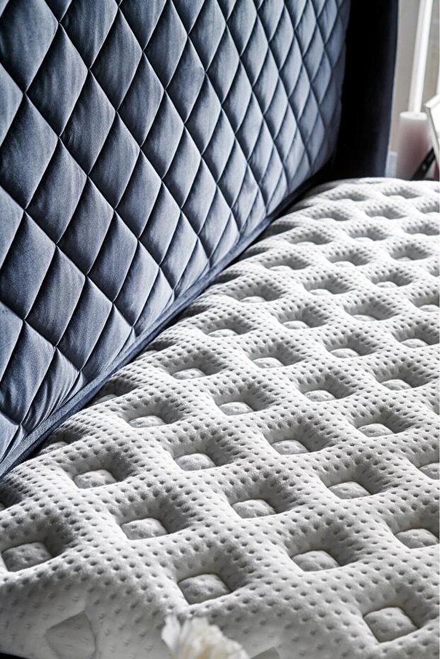 Baklava Yatak Tek Kişilik Ultra Ortopedik Çok Sert Pedli Lüks Yatak 30 cm Antrasit Kumaş - 9