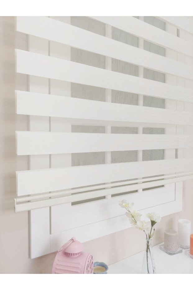 Ekru (açık Krem) Bambu Zebra Stor Perde - 2