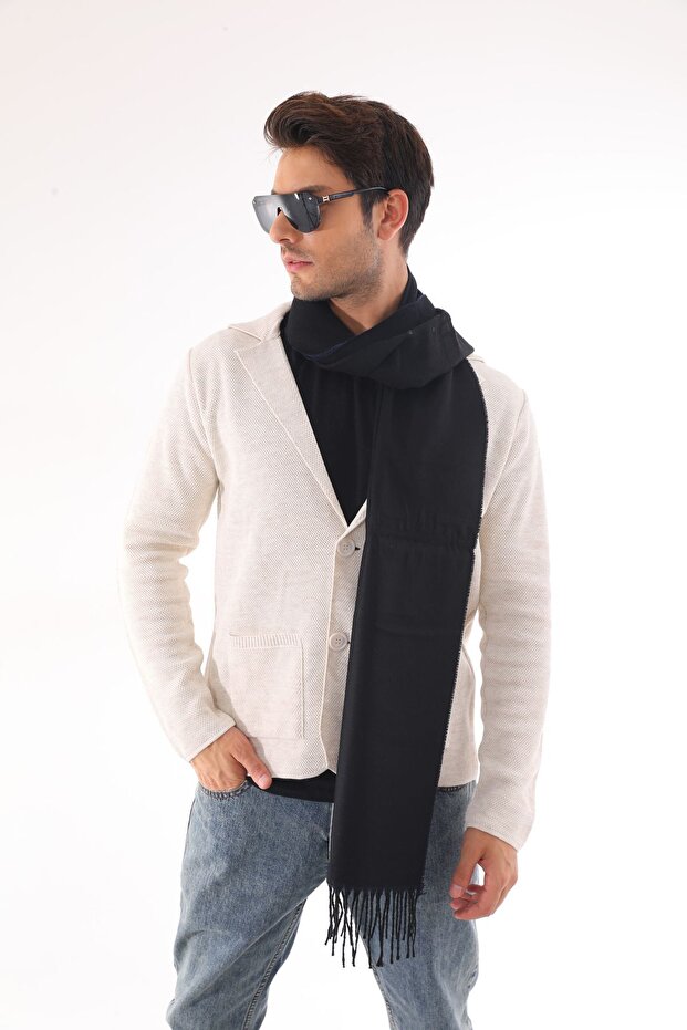 Eșarfă simplă bleumarin pentru bărbați - 2