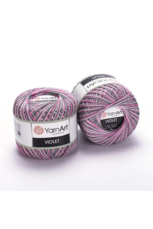 Vıolet Melange - Ebruli, Merserize Dantel Ebruli-504 - 1