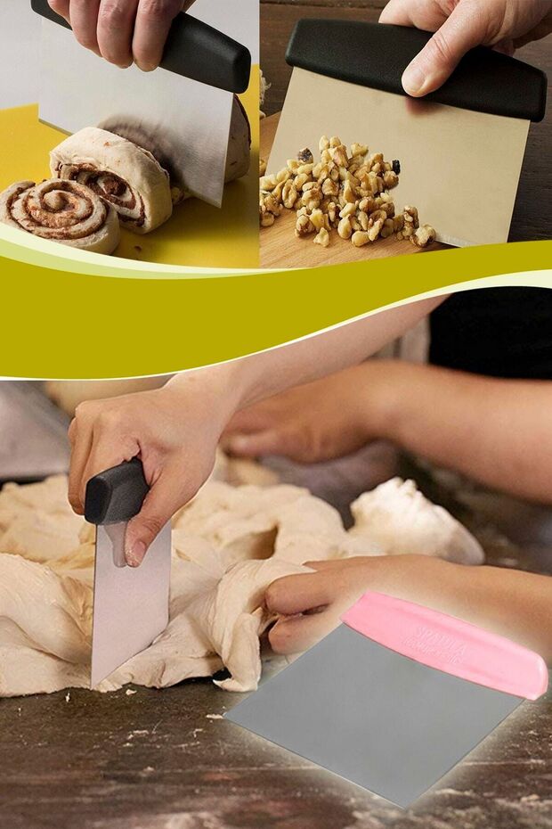 قطاعة عجين فولاذية ومكشطة شوكولاتة