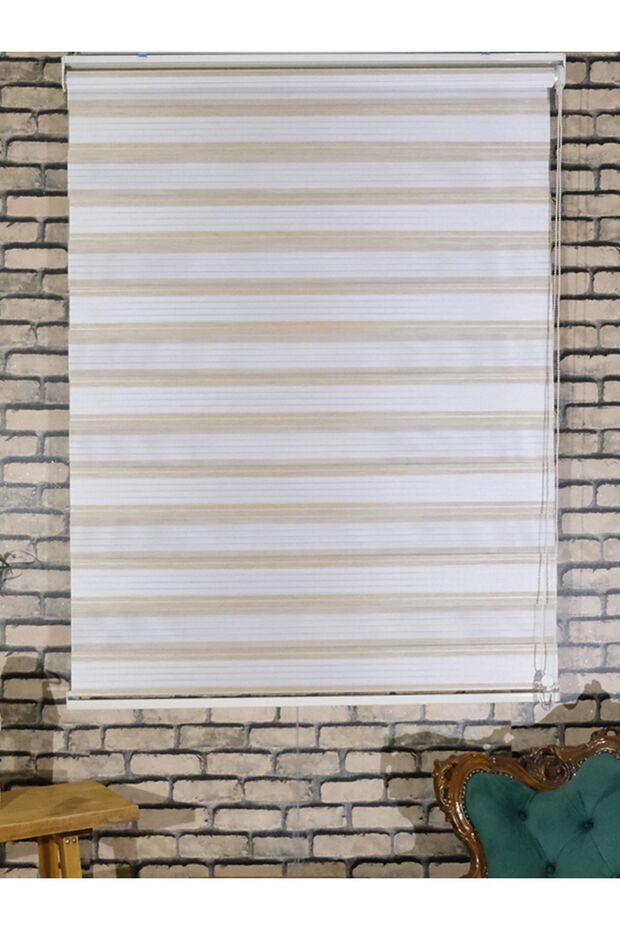 KREM GOLD MODERN ZEBRA PERDE - 5