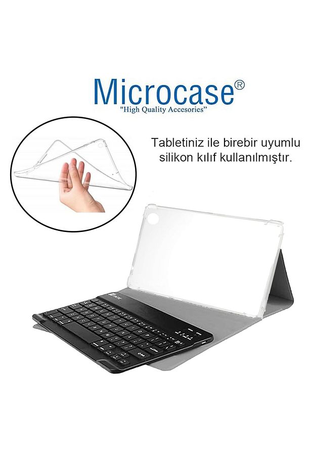 Lenovo Tab M11 11 inch Tablet ile uyumlu Bluetooth Klavye ve Mouse + Standlı Kılıf - BKK6 Pembe - 4