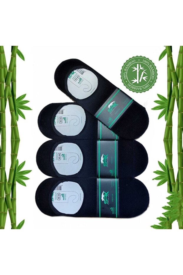 Babet Çorap Bambu Siyah 4'lü Set