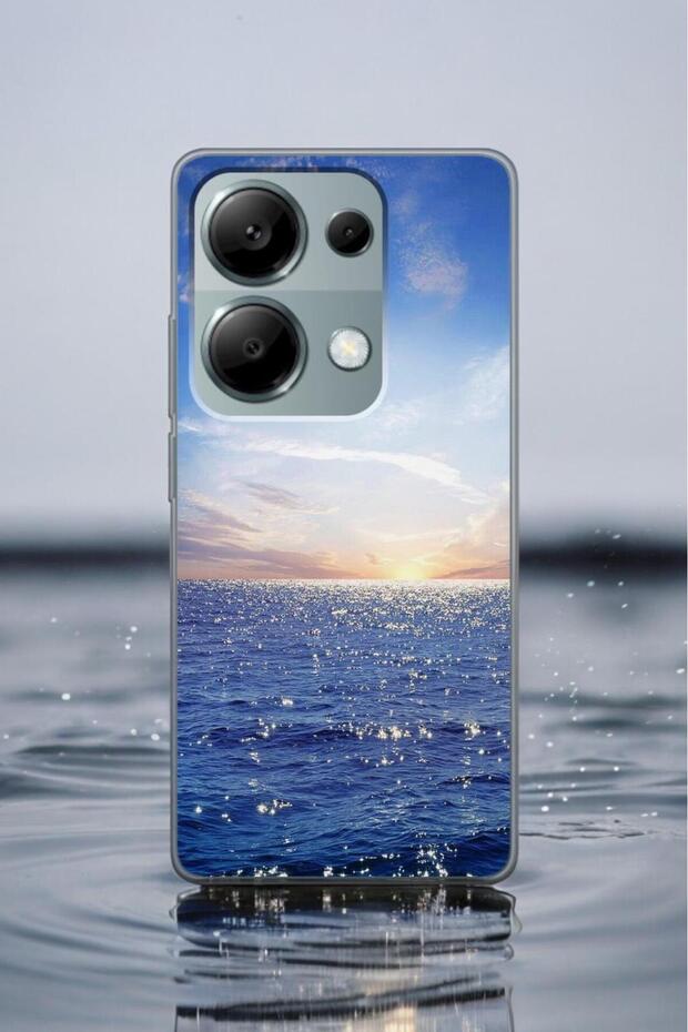 Transparent Silicone Phone Case for Xiaomi Redmi Note 13 Pro 4g Sunset Design