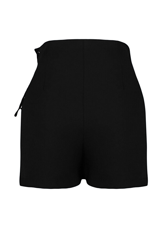Black Binding and Eyelet Detailed Woven Shorts Skirt TWOAW21SR0038 - 7