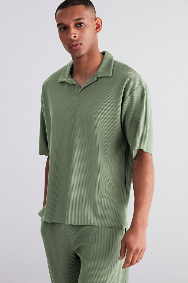 Mint Straight Fit Dokulu Gizli Kordonlu Tek Parça Eşofman Altı TMNSS23EA00013 - 5