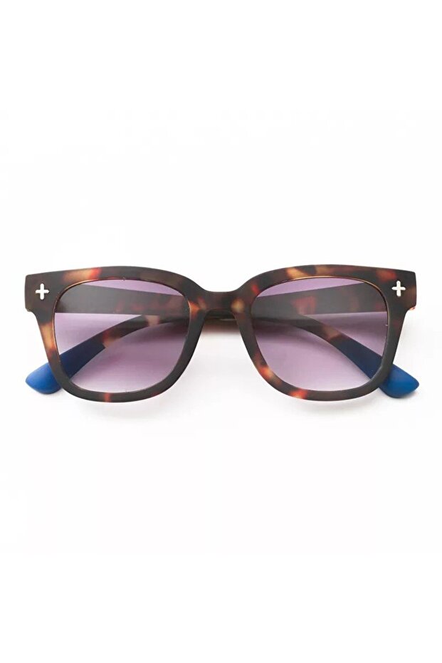 Giovanni Classic Havana Blue Black Lens Unisex Sunglasses Black & Gray