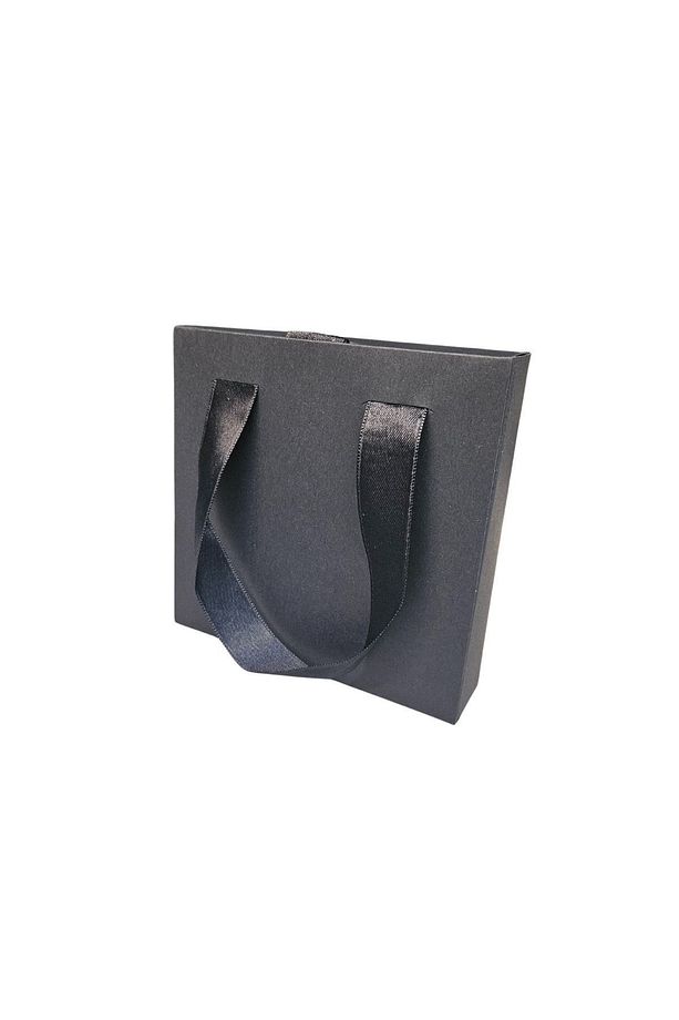 Siyah 6 Adet Çekmeceli ve Çantalı Karton Kolye&Mini set Kutusu (12x12 cm ) - 6