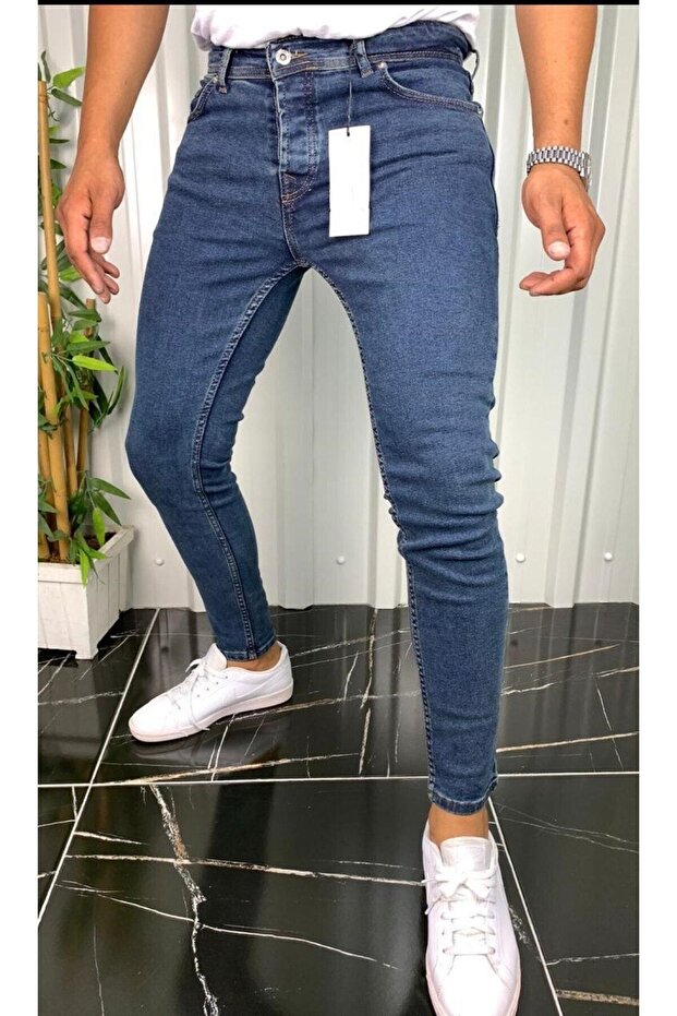 Skinny Fit Men's Denim Jeans Trousers Lycra Ankle Mold
