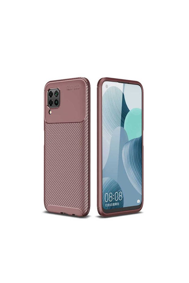 غطاء سيليكون منقوش لهاتف هواوي P40 Lite مع حماية للكاميرا