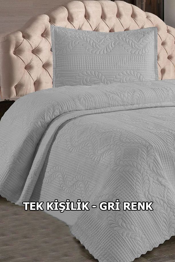 Günlük Tek Kişilik Yatak Örtüsü, Çeyizlik Tek Kişilik Kapitone Yatak Örtüsü Bedspread - 1