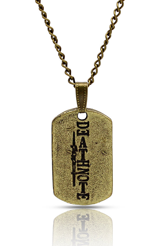 Death Note Anime Fan Necklace - Antique Yellow Classic with Chain