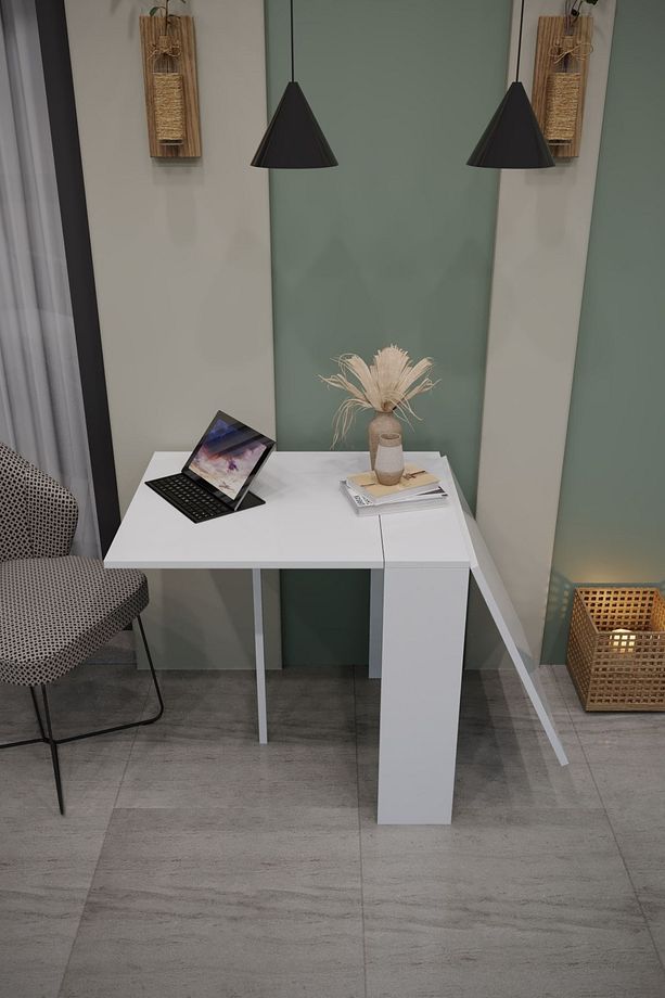 Katlanir Mutfak Masası Balkon Masası Pratik Katlanir Yer Kaplamayan Cok Amaclı Dolap Mutfak Mobilya - 4