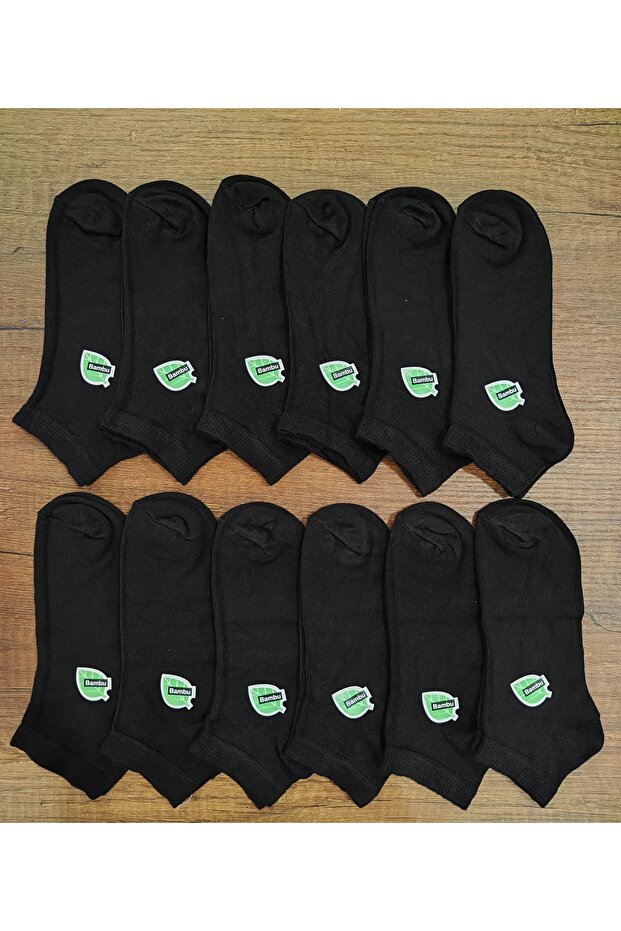 Unisex Kids Bamboo Short Ankle Summer Socks 12 Pairs Black