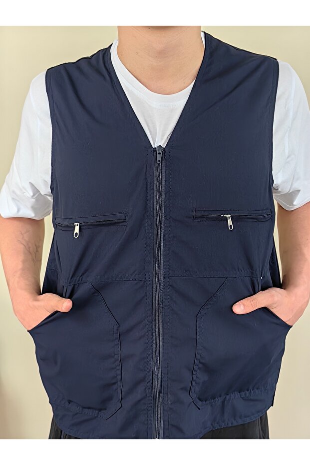 Summer-Spring 4 Zippered 2 Side Pocket Hunter-Work Vest