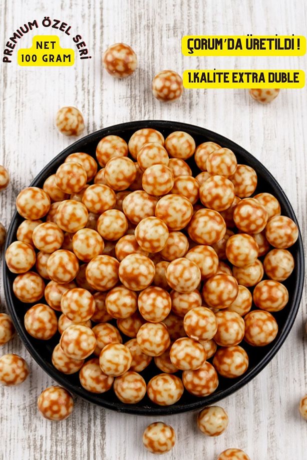 Gurme Serisi Patlayan Şekerli Çikolatalı Leblebi Duble %100 Taze Lezzetli Çerez ( Net 100gr) - 3