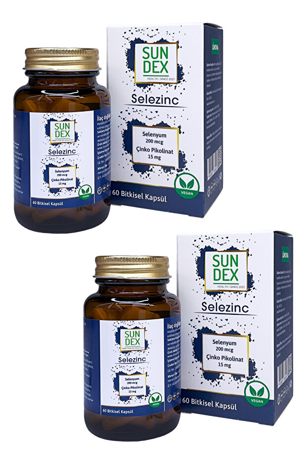 2-Pack Selezinc Selenium (L-Selenomethionine) and Zinc Picolinate 60 Herbal Capsules