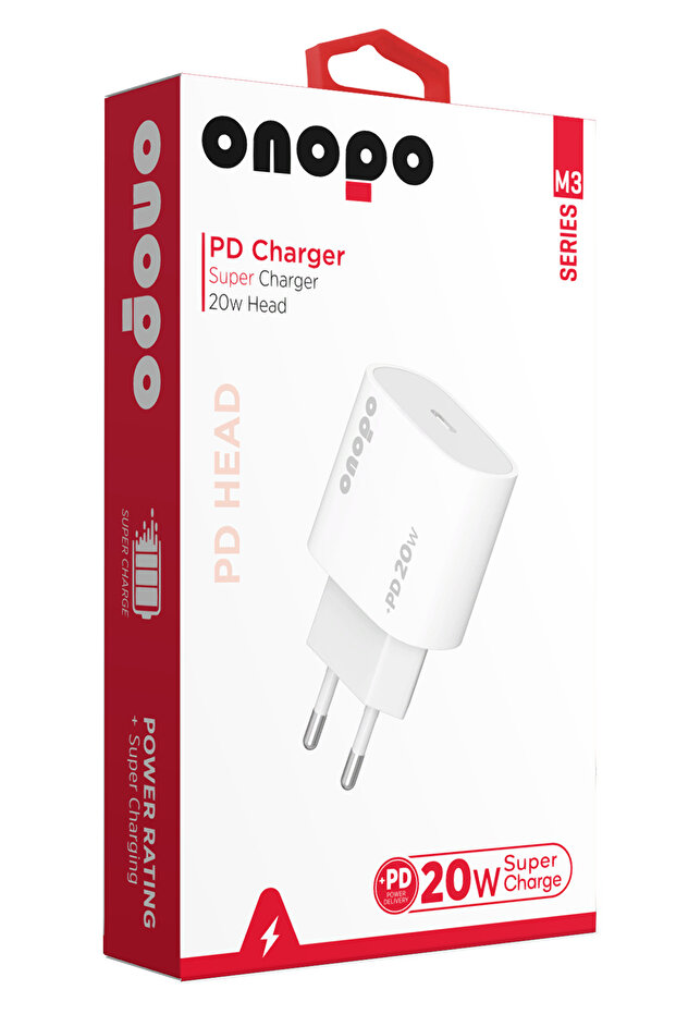 Iphone ve Android Uyumlu 20W Type-C Girişli Şarj Başlığı - M3 - 4