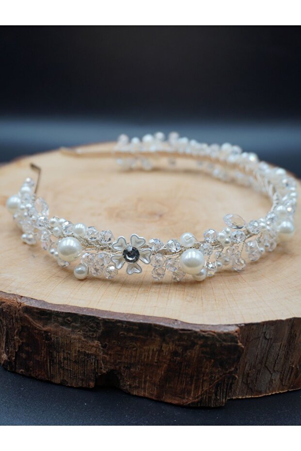 Stylish and Elegant Wedding and Engagement Bridal Crown and Hair Accessory with Completely Handmade Crystal Stones