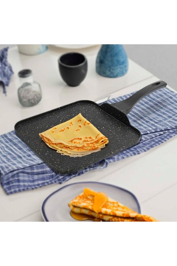 Eda granit kare döküm krep tava 26 cm pankek krep omlet sahan tavası - 1