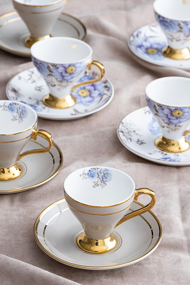 Royalty 6-Person Porcelain Coffee Set with Cups - 90 ml