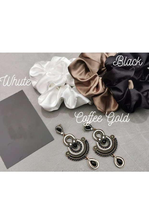 Donnaliberta Women's 3-Piece Satin Hair Rubber Buckle Set Buckle111