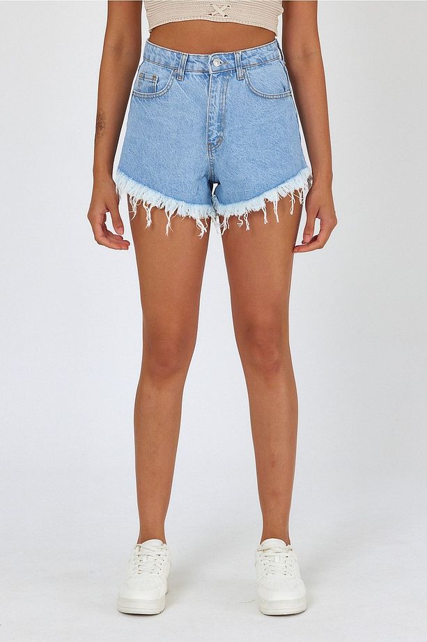 Mikro Denim Püsküllü Şort - 6