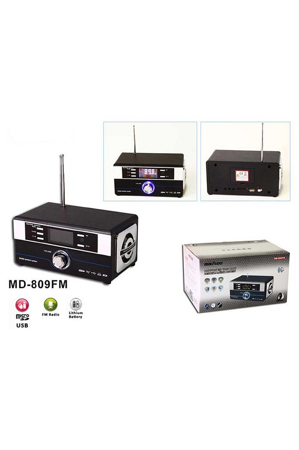 MD-809FM Siyah  LCD Ekran Müzik Kutusu - 1