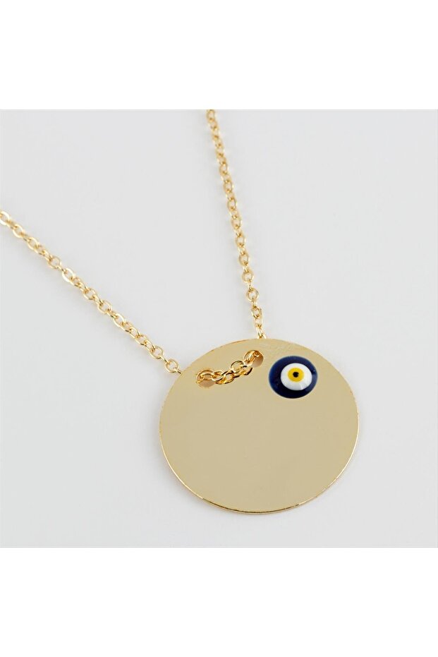 Yuvarlak İsim Yazılabilir Boş Plaka Kolye - 1