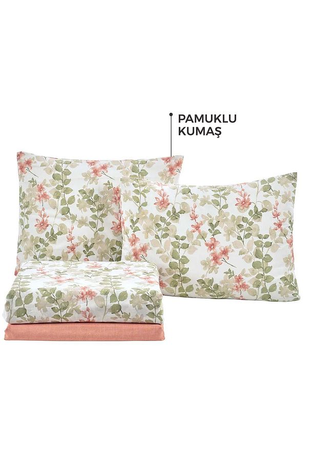 Nevresim Takımı Ranfors Tek Kişilik 3 Parça Flores Pudra - 4