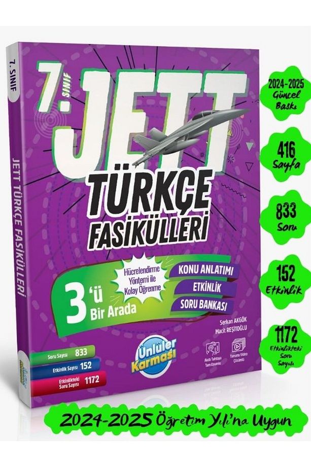 ÜNLÜLER KARMASI 7. SINIF JETT TÜRKÇE-MATEMATİK-FEN-SOSYAL FASİKÜL SET 4 KİTAP - 2
