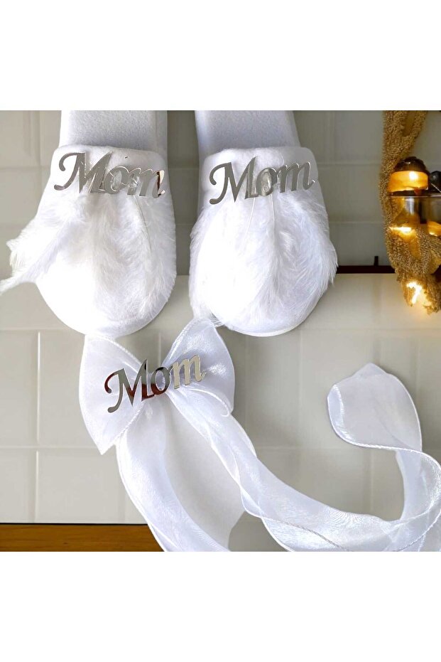 Mom Written Buckle Slippers Set