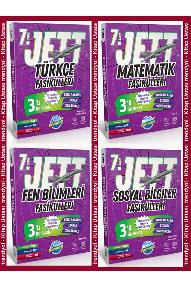 ÜNLÜLER KARMASI 7. SINIF JETT TÜRKÇE-MATEMATİK-FEN-SOSYAL FASİKÜL SET 4 KİTAP - 1